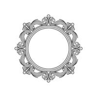 Elegant Ornate Circular Frame Outline, Element, Wedding Invitation vector