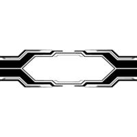 Futuristic Tech Banner Template Hexagonal Center, Black Lines vector