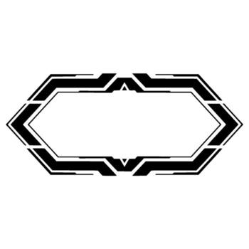 Modern Geometric Frame Tech Hexagon Element on White Background vector