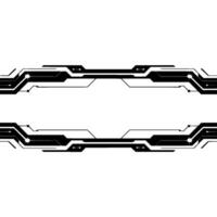 Futuristic Tech Border With Sparkles Black and White Background vector