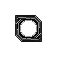 Abstract Circuit Board in Black and White vector