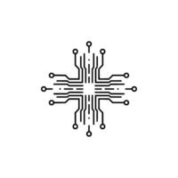 Minimalist Circuit Board Tech Concept, Illustration vector