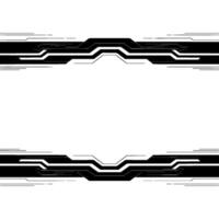 Futuristic Technology Border Template Black Lines on Gradient White Background vector