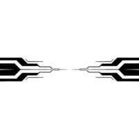 Futuristic Tech Lines Black White Minimalist for Digital Interface vector