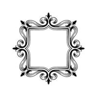 Elegant Black and White Decorative Frame With Flourishes vector
