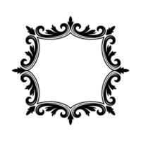 Elegant Black and White Ornamental Frame for Invitations Decor vector