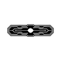 Tech Circuit Board Emblem With Glowing Core Minimalist vector