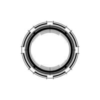 Futuristic Tech Interface Circle on White, Digital Hud Concept vector