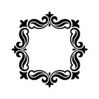 Elegant Black Ornamental Frame on White, Decorative Border, vector