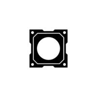 Minimalist Tech Black and White Square Frame With Circle vector