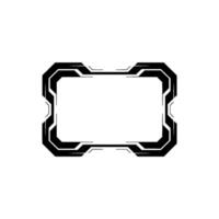 Futuristic Tech Frame Black Geometric Border With White Space vector