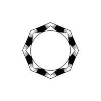 Geometric Monochromatic Mandala With Circle, Minimalist vector