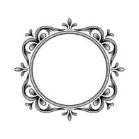 Elegant Vintage Frame With Floral Scrollwork, Isolated on White vector
