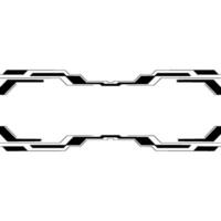Futuristic Tech Frame, Minimalist Black and White , Background vector