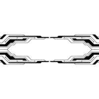 Futuristic Circuit Board Frame on White Abstract Tech Background vector