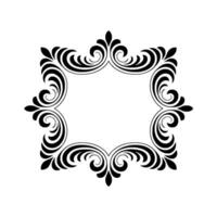 Elegant Black Scrollwork Frame on White, Decorative Border vector