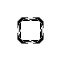 Geometric Abstract Frame Minimalist Black and White Element vector