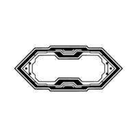 Futuristic Tech Frame With Empty Space, Black White vector