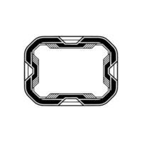 Futuristic Tech Frame Geometric Border for Uiux , Black and White vector