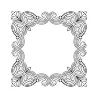 Elegant Swirls Frame, Decorative Element, Black and White vector