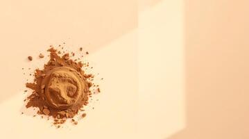 Almond Powder and Almonds on a Cream Background in Soft Light photo