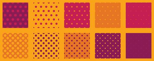Set polka dots pattern background for web or print. Abstract surface. vector