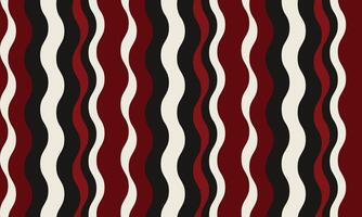 Stylish abstract wavy stripes in red, black, and cream. A dynamic, versatile pattern perfect for backgrounds, textiles, and website designs. vector
