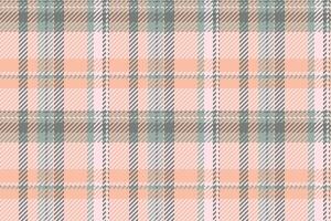 Quality plaid check pattern, place fabric seamless. 1960s tartan texture background textile in orange and misty rose colors. vector