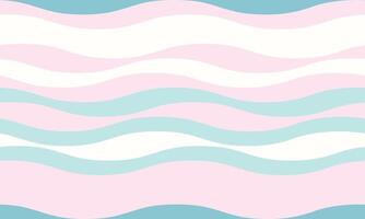 Serene pastel wave pattern, ideal for backgrounds, textiles, and website design. Soft pink, mint green, and white hues create a calming, whimsical vibe. vector