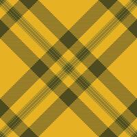 Vibrant yellow and olive green plaid pattern. Perfect for textile design, fashion, or autumnal themed projects. This stylish, intersecting lines create a bold and energetic design. vector