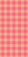 Vibrant pink and peach gingham pattern. Perfect for backgrounds, textiles, or packaging design. This cheerful, repetitive texture evokes feelings of warmth and nostalgia. vector
