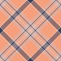 Pillow plaid textile fabric, shabby texture check seamless. Serene background pattern tartan in light and orange colors. vector
