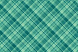 Thin fabric textile seamless, outline background pattern . Tie texture check plaid tartan in teal and mint colors. vector