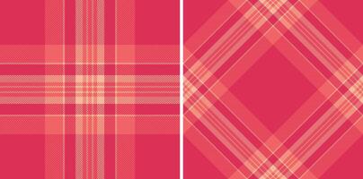 Two vibrant coral plaid patterns, perfect for textile design, fashion, or web backgrounds. A classic and modern design offering versatility and visual appeal. vector