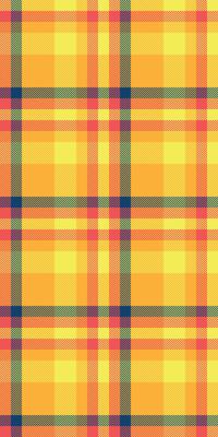 Colourful check plaid, cutout textile seamless pattern. Clothing texture tartan background fabric in amber and yellow colors.
