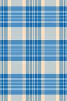 Creativity plaid check pattern, grand textile tartan. Layered seamless texture background fabric in cyan and bisque colors. vector