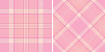 Sweet pastel pink plaid patterns, perfect for textile design, wrapping paper, or fashion projects. These seamless textures offer both classic and modern aesthetics, adding a touch of feminine charm. vector