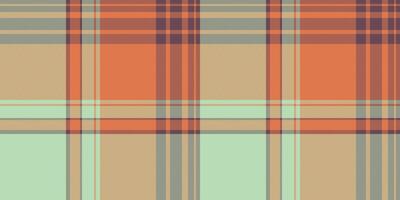 Subtle autumnal plaid pattern in muted orange, beige, and mint green. Perfect for textile design, website backgrounds, or fallthemed projects. vector