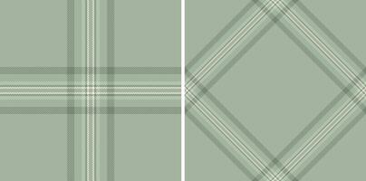 Elegant sage green plaid patterns, perfect for textile design, apparel, or website backgrounds. Two variations offer versatile options for projects needing a sophisticated, calming aesthetic. vector