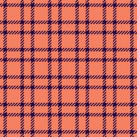 Vibrant plaid pattern in coral and navy. Seamless tartan design ideal for textile, fashion, or graphic backgrounds. Adds warmth and style to any project. vector