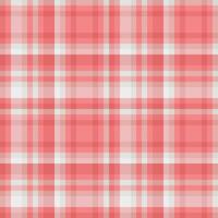 Soft coral and cream plaid pattern. Perfect for textile design, fashion, website backgrounds, or crafting projects. This delicate check evokes a sense of warmth and tranquility. vector