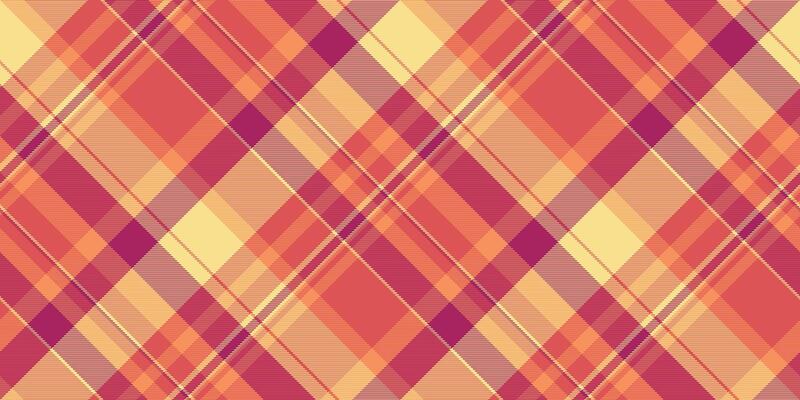 Backdrop plaid textile fabric, interior texture check. Fancy seamless tartan pattern background in red and yellow colors.