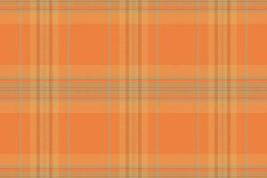 Autumnal plaid pattern background in orange, gold, teal. Textile design with a rustic feel. Use for backgrounds, apparel, or design elements. vector