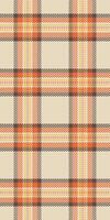Tidy tartan seamless , real pattern texture plaid. Messy background textile check fabric in light and orange colors. vector