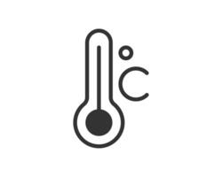 Simple graphic icon depicting a thermometer with a low reading in Celsius. Useful for illustrating weather, temperature, health, or climate change concepts. vector