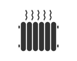 Simple icon of a heating radiator with rising heat waves. Represents warmth, comfort, and efficiency. Usable for climate control, house design, and energy concepts. vector