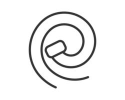 Minimalist line art design featuring a swirling, spiral shape. Useful for design concepts, abstract representation, or simple graphic element needs. Modern, clean, versatile visual. vector