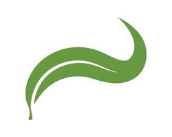 Abstract green leaf, isolated. Symbolizes growth, nature, and organic concepts. Ideal for ecofriendly brands, health, wellness, and environmental projects. vector