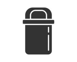Clean, minimalist illustration of a simple, portable waste container. Symbol of disposal, sanitation, or environmental responsibility. Usable for web, print, apps. vector