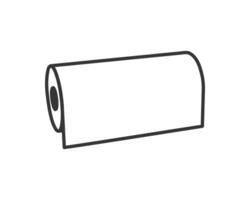 Simple line art illustration of a roll of paper. Perfect for representing cleanliness, organization, or new beginnings. Ideal for websites, apps, or print media needing a clean, minimalist design. vector